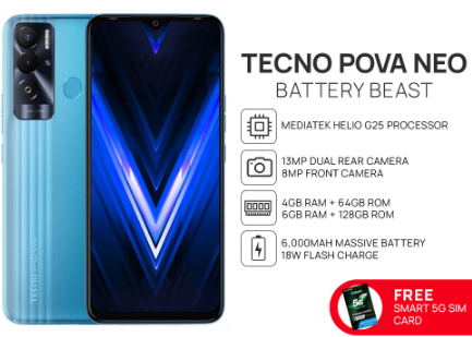 Tecno Pova Neo Smartphone | 4GB+64GB / 6GB+128GB