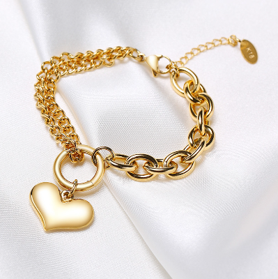 Heart Charm Bracelet for Women Stainless Steel Bracelets