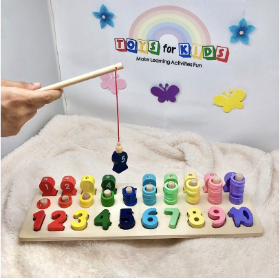 3 in 1 Number Fishing Toy with Ring Stacker