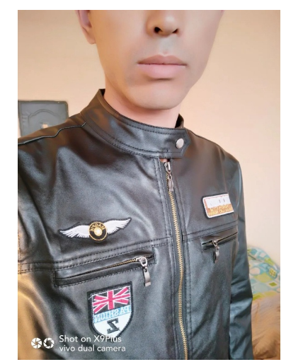 Men's Motorcycle Leather Jacket Korean Version Slim-Fit Stand-Up Collar Handsome Youth