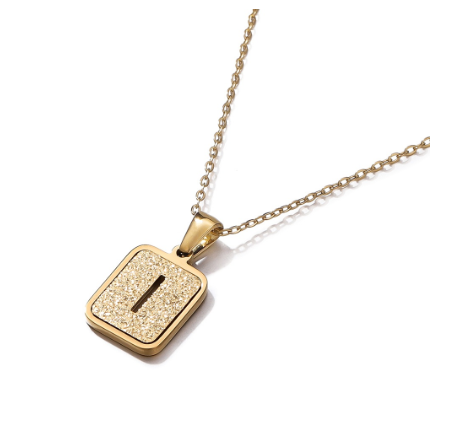 St. Kunkka 316L Stainless Steel Hollow A-Z Letter Pendant Necklace for Gift and Birthday Gift  I