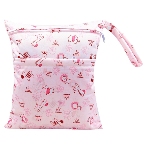 30x36cm Lager Size Diaper Wet Dry Bags Double Zipper Printed Portable Waterproof Bag Storage Bag Swimwear Bag C32