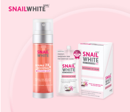 Snailwhite Double Glow Duo (Brightening Day Cream 6 Pcs, Double Boosting Brightening Serum)