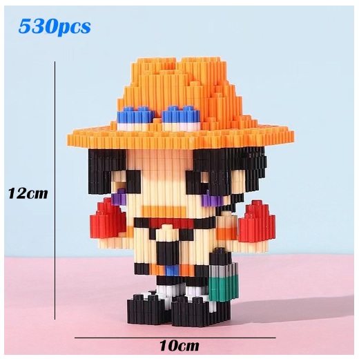 Lboyu One Piece Luffy Toys Cute Block Mini Character Building Block Children's Education Game 3