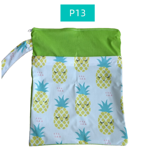 Reusable Waterproof Pattern Double Pocket Diaper Wet Bag DWB4