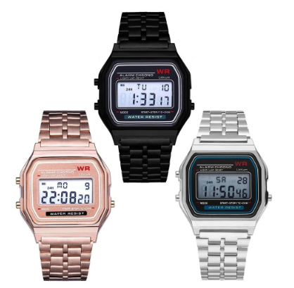 Simple Style Steel Strap Electronic Watches