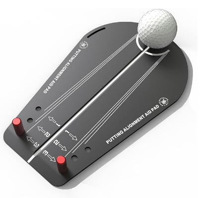 Golf Putting Alignment Aid Pad,1-3 Yards Option Putter Trainer to Quickly Improve Your Putting Level, Golf Practice Equipment for Indoor and Outdoor Use,Golf Gift Accessories for Everyone