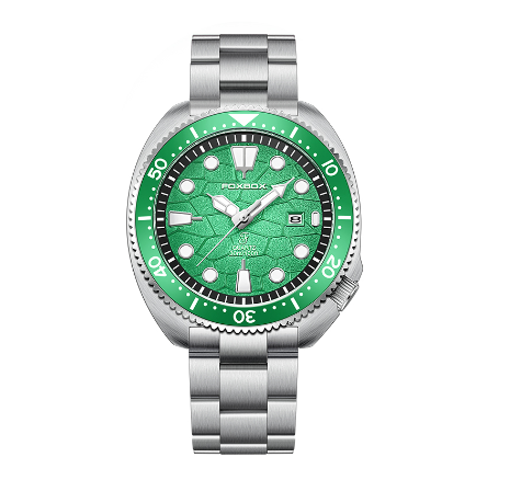FOXBOX Watch For Men Fashion Business Waterproof Date Quartz Sports Stainless Wrist watch GREEN
