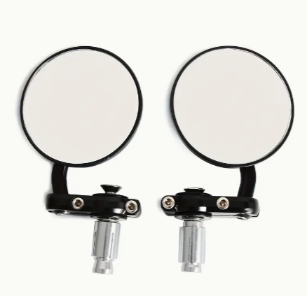 2pcs Universal Motorcycle Rear View Mirrors 3'' Round Folding 7/8'' 22mm Bar End Side Mirror For Cafe Racer For Old School For Touring
