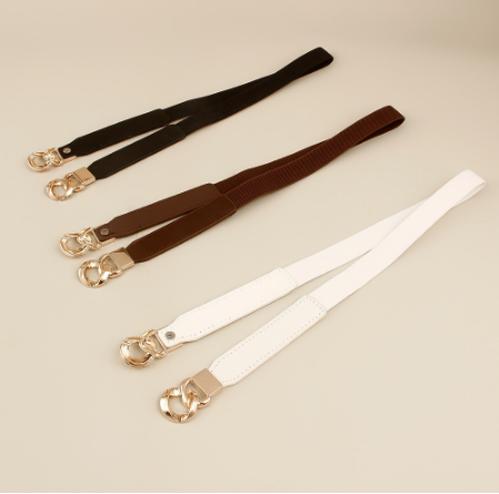 GKX Elastic Women Buckle Waistband ELegant Leather Stretch Waist Belt For Women Dress