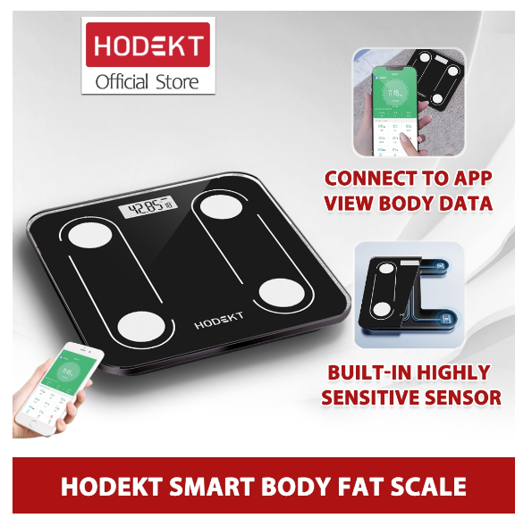 HODEKT Smart Bluetooth Body Fat Weight Scale LED Display Bathroom Electronic Weighing Rechargeable