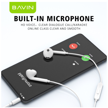 BAVIN HX820 3.5mm Jack Universal Wired Earphone Stereo Audio Sound Phone Earbuds