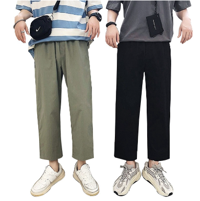 Loose fit straight pants for men