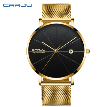 CRRJU Original Brand Men's Watch Ultra-thin Simple Casual Quartz Stainless Steel Waterproof 2216X M2