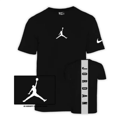 Jordan Men's Sports T-shirt Fashion top with short sleeves (White and black)