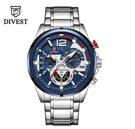 Original Brand DIVEST Men's Watches Top Luxury Fashion Sport Quartz Casual Chronograph Date Waterproof Men Watch 9039 M6