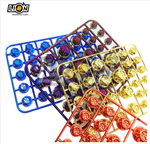 LION Motorcyrcle Thailand Bolt Cap Crew Nut Screw Cover Color Flower Type Universal 30Pcs