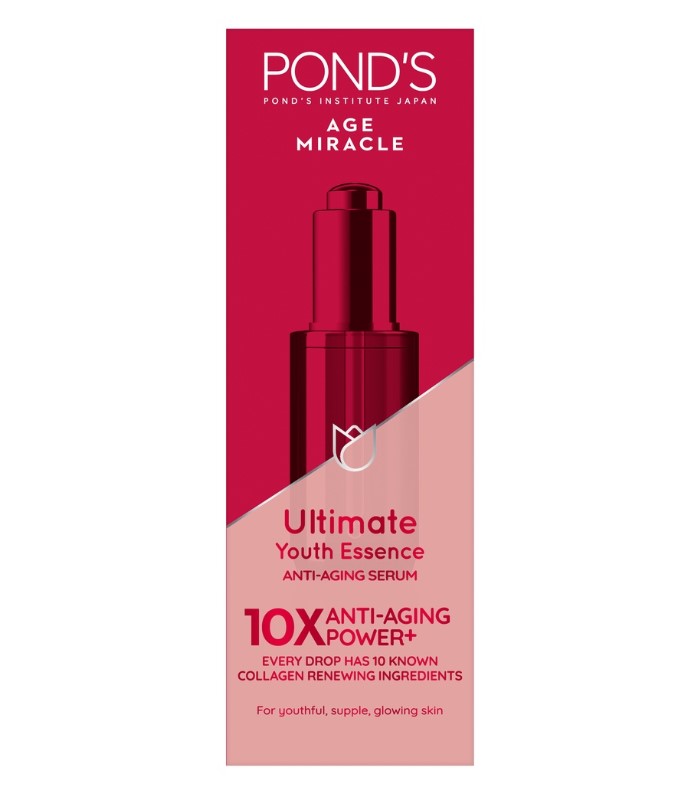 Ponds Age Miracle Anti Aging Essence with 3x Hyaluronic Acid and Niacinamide to Boost Collagen 30G