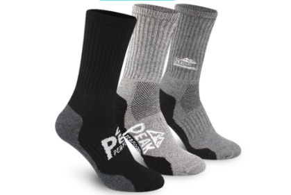 Biofresh Men's Antimicrobial Embroidered Thick Sports Crew Socks