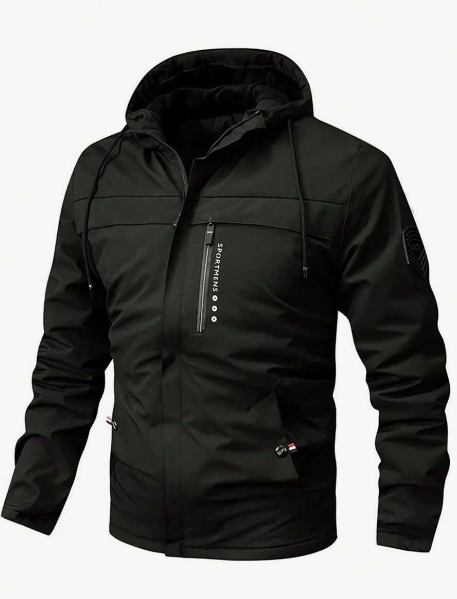 Men's Spring & Autumn Windproof Hooded Outdoor Jacket, Fashionable & Casual Workwear Coat