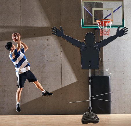 Lvrunben Basketball Dummy Defender Trainer, Height Adjustable Practice Defensive Mannequin for Dribbling Shooting Passing, Portable Practice Defender with Basketball Reaction Sticks to Dribble