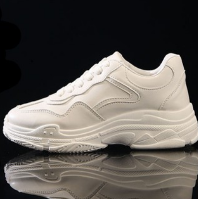 KS Korean Sensational Fashion Platform Chunky Sneakers Rubber White Shoes For Women#SW-405