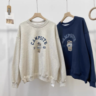 M-2XL Women Sweatshirt Korean Print Oversized Long Sleeve Sweaters