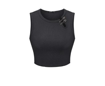 Lovito Women Cut Out Tank Top L56Ed006 (Dark Grey)