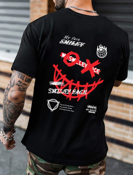 Manfinity EMRG Men Cartoon & Slogan Graphic Tee