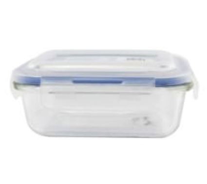 Masflex Fe-370  Borosilicate Rectangular Food Container With Pp Lid 370mL
