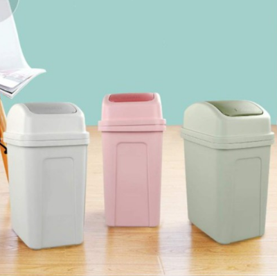 Trash Can Bin Plastic 3 Colors Modern Office Trash Can