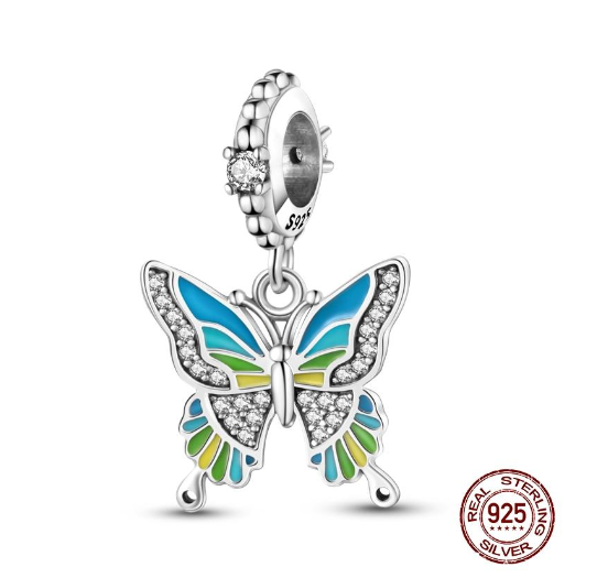 925 Sterling Silver Green Series Tree Cactus Avocado Pendant DIY Charm Beads Fit Original Pandora Charms Bracelet Women Jewelry D23