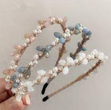 Korean New Pearl Diamond Headband Sweet Girl Crystal Rhinestone Hair Band Hair Accessories