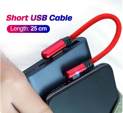 FONKEN 25cm Type C USB Cable Power bank Portable Charging Micro USB Cable Usbc Short USB Charger Smartphone Tablet Data Wire