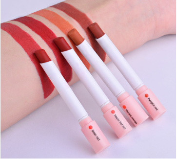 IBCCCNDC Creative Cigarette Lipstick Set 4 Colors Matte Long Lasting Waterproof Matt Lip Stick Tube Nude Red Lips Makeup Cruelty