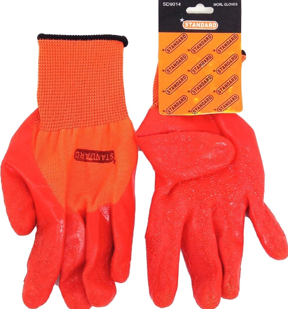 Orange Rubber Safety Gloves 60-65g High Quality Hardware Tools