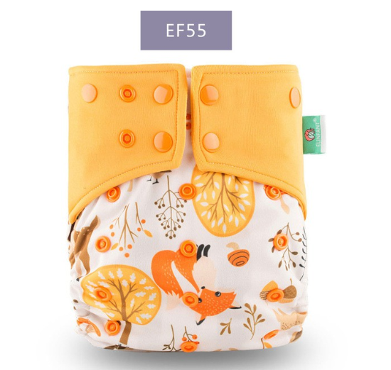 Elinfant Coffee Fiber Inner Baby Cloth Diapers Double Gusset Washable Baby Nappy Without Insert E14