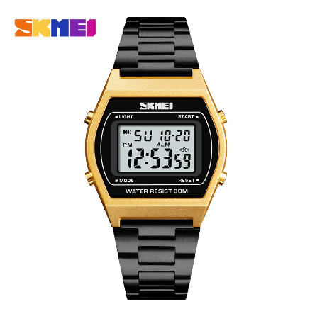 Skmei Women's Simple Digital Waterproof Watch 1328  GOLD BLACK