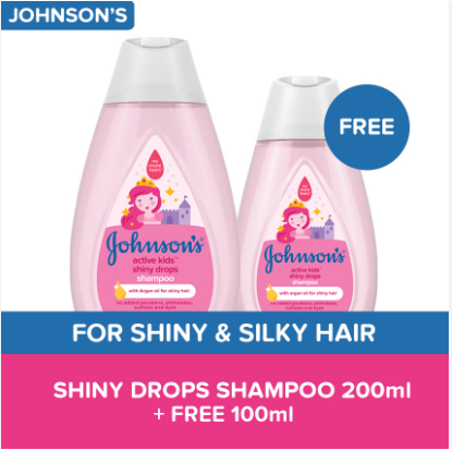 Johnson's Active Kids Shiny Drops Shampoo Sulit Pack (200ml + Free 100ml)