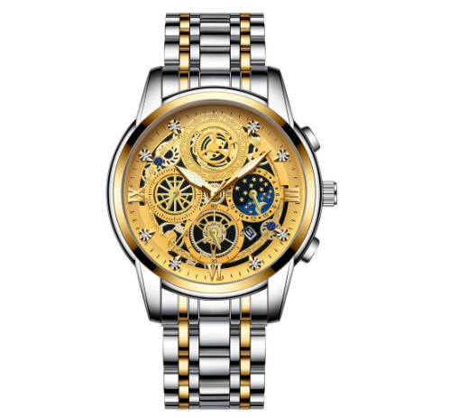 Binbond Men's Quartz Watch Hollow New Concept Waterproof Watch Multifunctional Wrist Watch 3