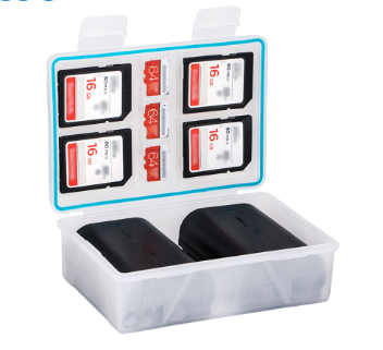 JJC BC-6 Camera Battery Case Storage Holder with SD MicroSD XQD Card Slot for Sony NP-FW50 NP-FZ100 NP-W126S NP-W126 NP-W235