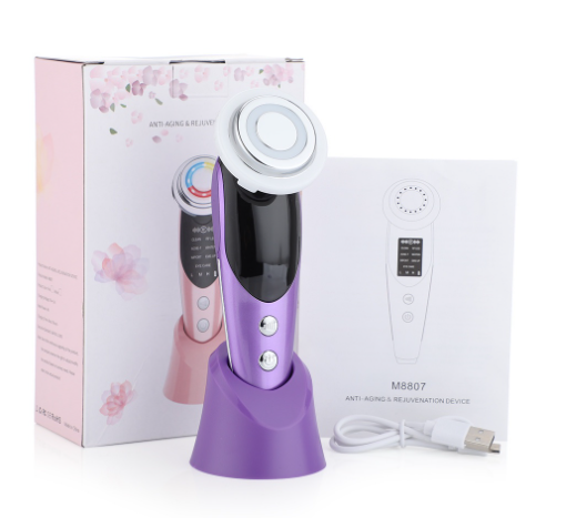 7 In 1 Rf And Ems Micro Current Lifting Device Vibration Led Face Skin Rejuvenation Wrinkle Remover Anti-Aging Facial Beauty Tool