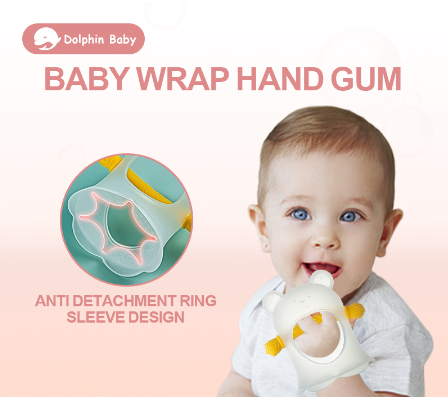 Dolphin Baby Infant Anti Eating Hand Teether Baby Molars Chew Toys Food Grade Silicone BPA Free