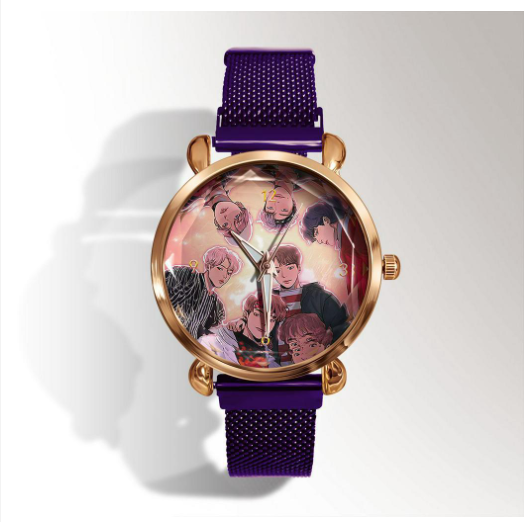New BTS bulletproof youth group around fashion Korean students girls watch Korean cartoon WATCH QUARTZ WATCH F5