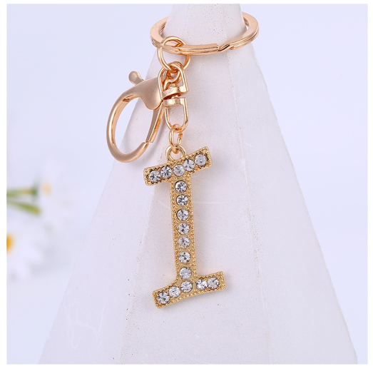 New A-Z 26 Letter Key Chains Stainless Steel Keychain Charm Fashion Accessories Key Ornaments I