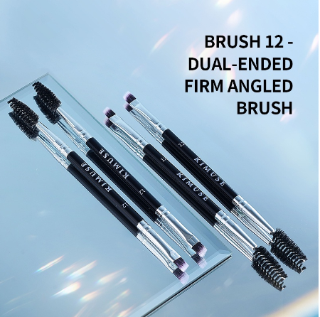 KIMUSE Dual-ended Firm Angled Brush Multi-use Soft Bristles Eyebrow Brush Eye Makeup Brush