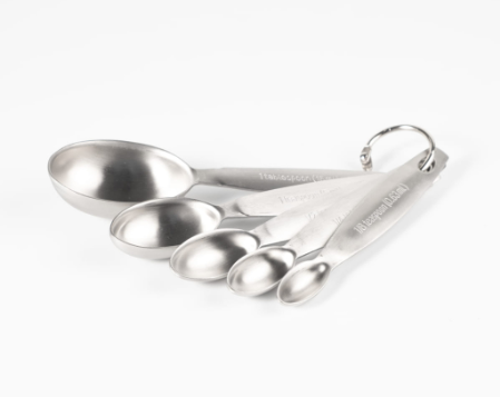 Famco 5-Piece Measuring Spoon Set, Stainless Steel, Dishwasher Safe, Kitchen Baking Tool
