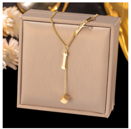 Vnox Letter Pendant Long Necklace for Women Girl,18K Gold Stainless Steel Hypoallergenic A-Z Initial Name Necklace Gift I