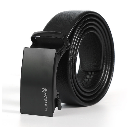 COD Playboy Men's Belt Soft Leather Sports Automatic Buckle Belt Leisure Youth Business Belt