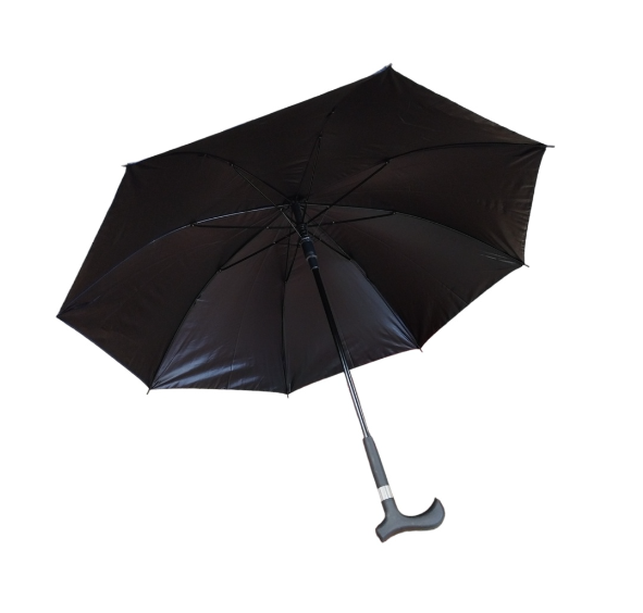 Crutch Umbrella Special Tungkod Walking Stick Umbrella/Long Umbrella with Anti-Slip Rubber